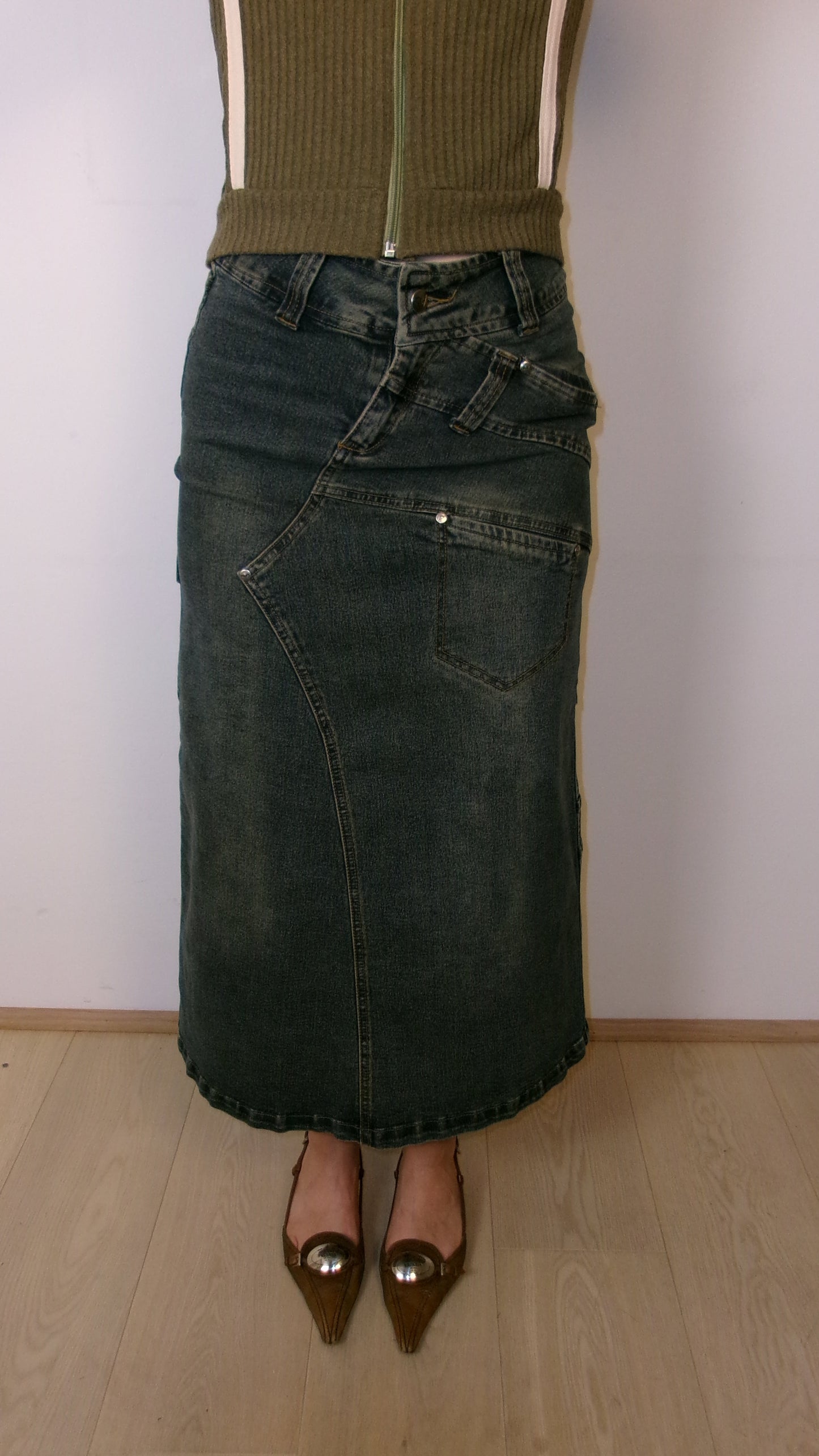 DECONSTRUCTED DENIM SKIRT
