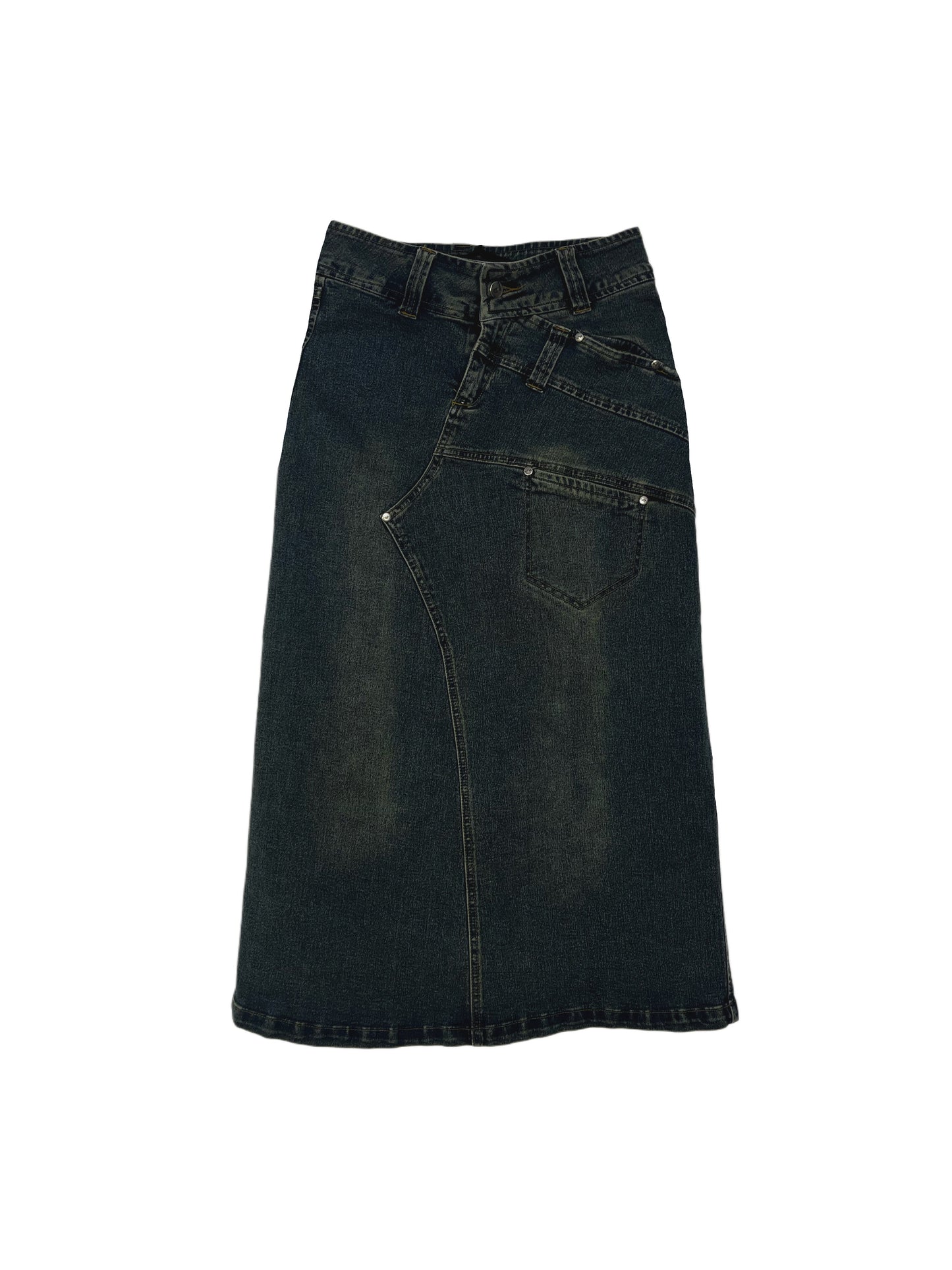 DECONSTRUCTED DENIM SKIRT
