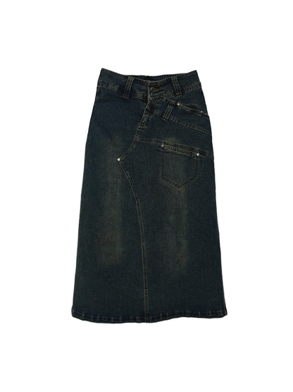 DECONSTRUCTED DENIM SKIRT