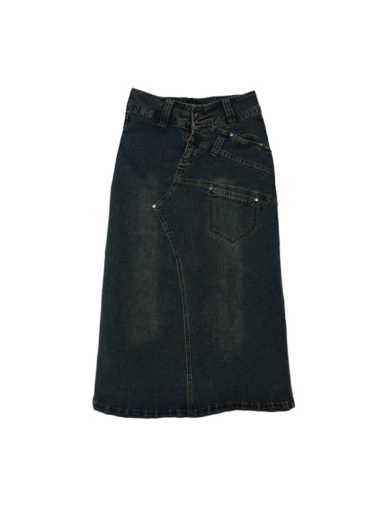DECONSTRUCTED DENIM SKIRT